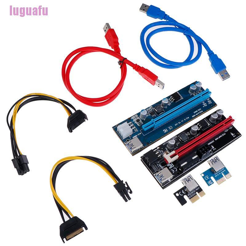 Card Chuyển Đổi PCI-E 009S PCI Express 1X Sang 16X 4Pin 6Pin SATA Molex