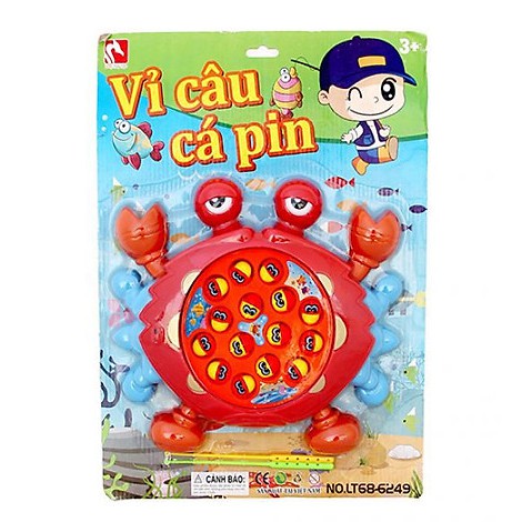 Vỉ đồ chơi câu cá 2 cần 15 cá dùng pin có nhạc ( hình ngẫu nhiên )