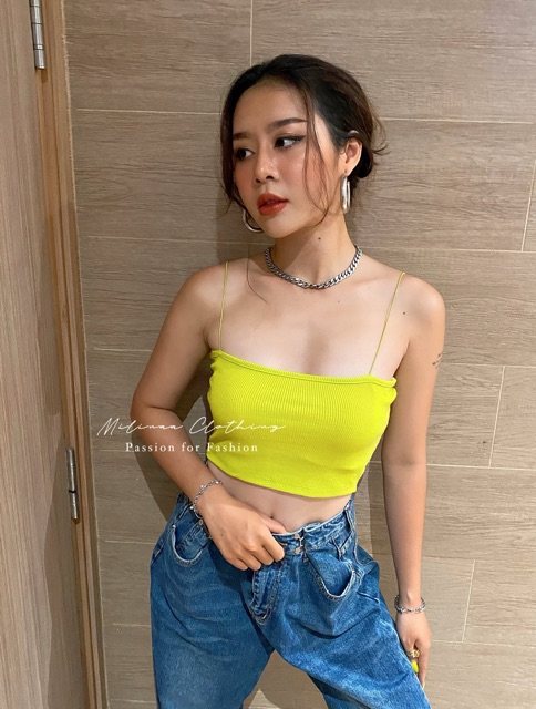 [HÌNH THẬT] ÁO NỮ CROPTOP HAI DÂY NHỎ BASIC CT01 FREESIZE DƯỚI 65KG | BigBuy360 - bigbuy360.vn