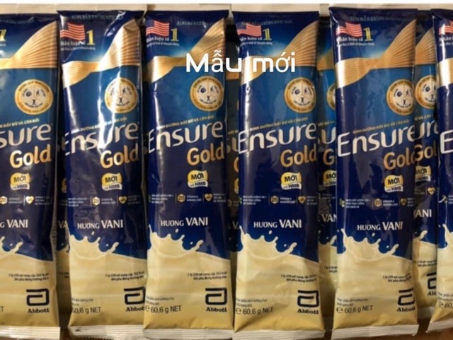 [Mã GROSALE1 giảm 8% đơn 500K] Sữa Ensure Gold gói 60,6g mẫu mới HMO Date mới hương Vani Và Vani Ít ngọt