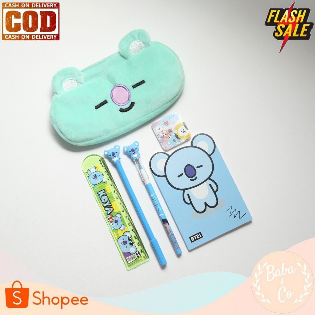 Bộ Dụng Cụ Học Tập In Hình Nhân Vật Bt21 Bts Kpop