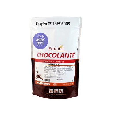 1kg Sô cô la Socola chocolate SỮA 38% BA TÁM Puratos