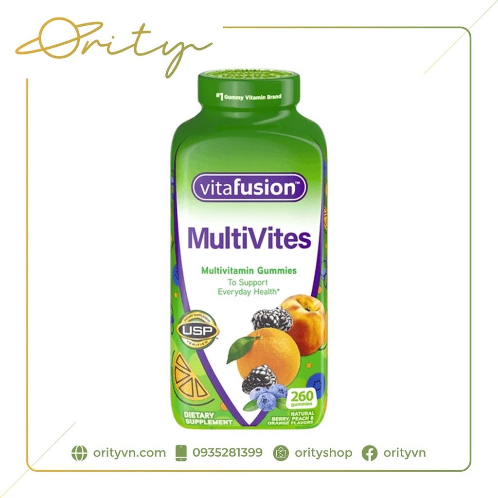 Kẹo Dẻo Bổ Sung Vitamin Tổng Hợp Vitafusion MultiVites Multivitamin Gummies 260 viên