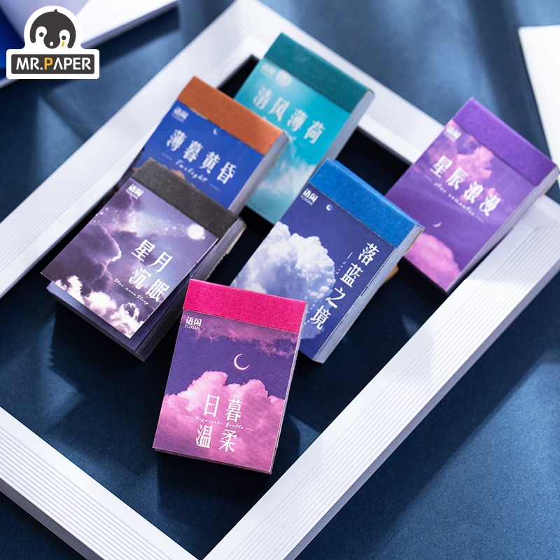 Set 50 giấy ghi chú 6 kiểu thiết kế họa tiết xinh xắn sáng tạo chất lượng cao