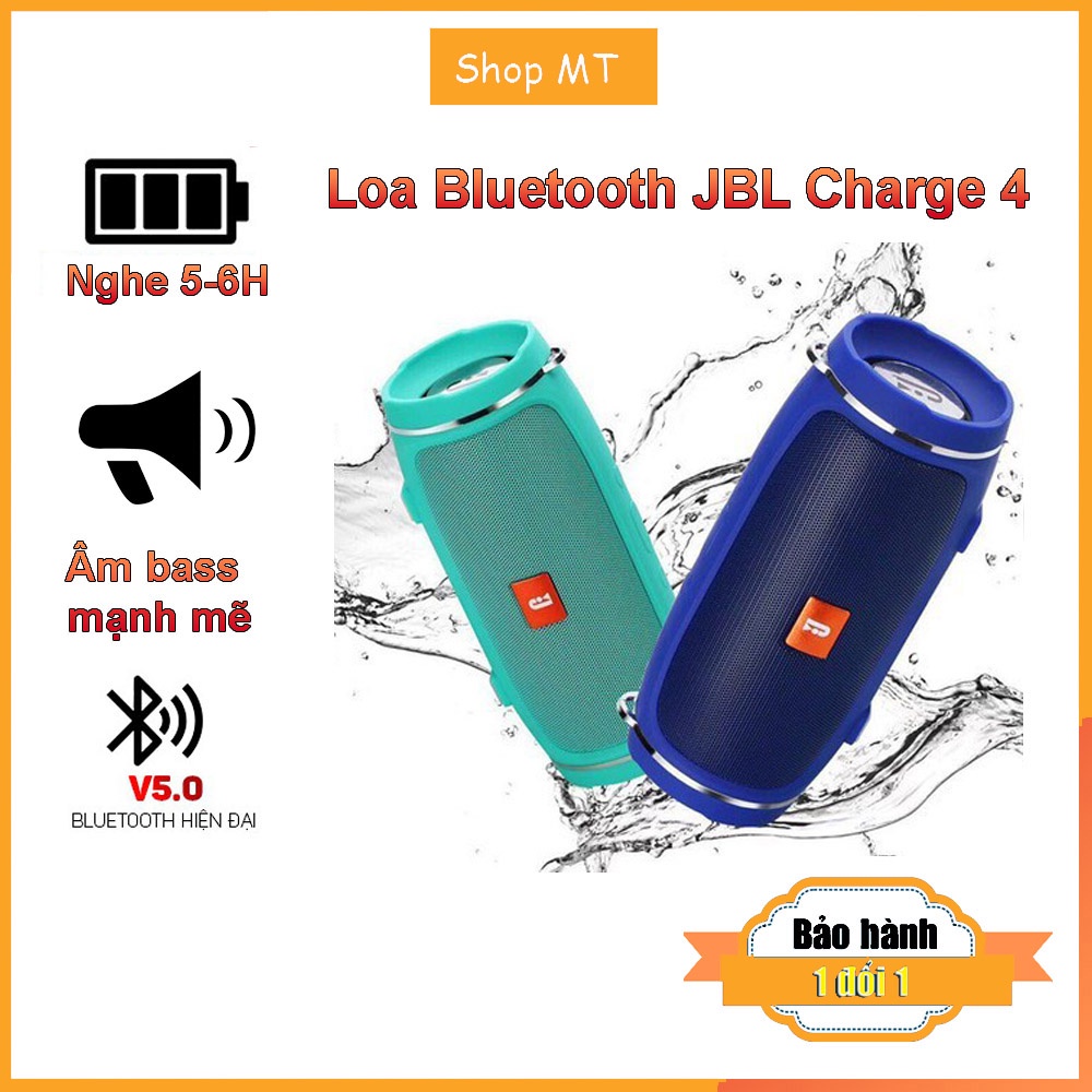 Loa Bluetooth JBL charge 4+ mini vỏ nhôm Bass mạnh, 2 loa, âm thanh trong công suất 20W Pin trâu 6h