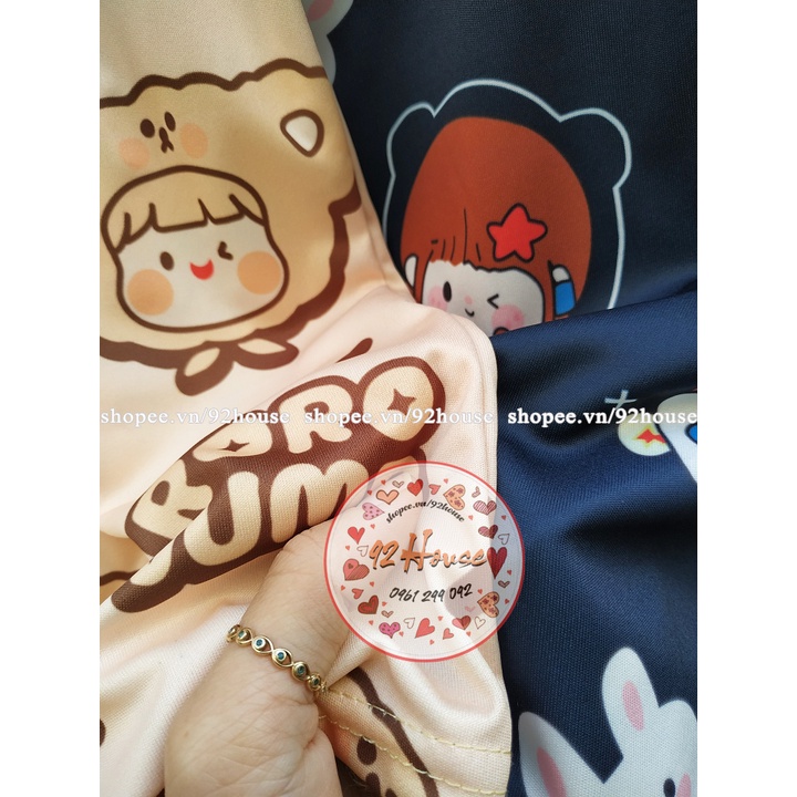 Quần short lửng Nam nữ Hoạt hình báo hồng vịt vàng / Quần đùi thun cartoon mặc nhà thể thao unisex đồ mặc nhóm đi biển