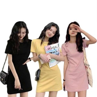 Váy thun ôm cổ tròn đủ màu