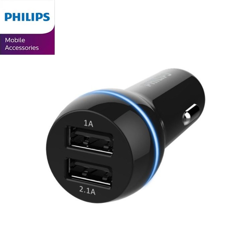 Bộ sạc xe hơi Philips DLP2357 với 2 cổng kết nối USB