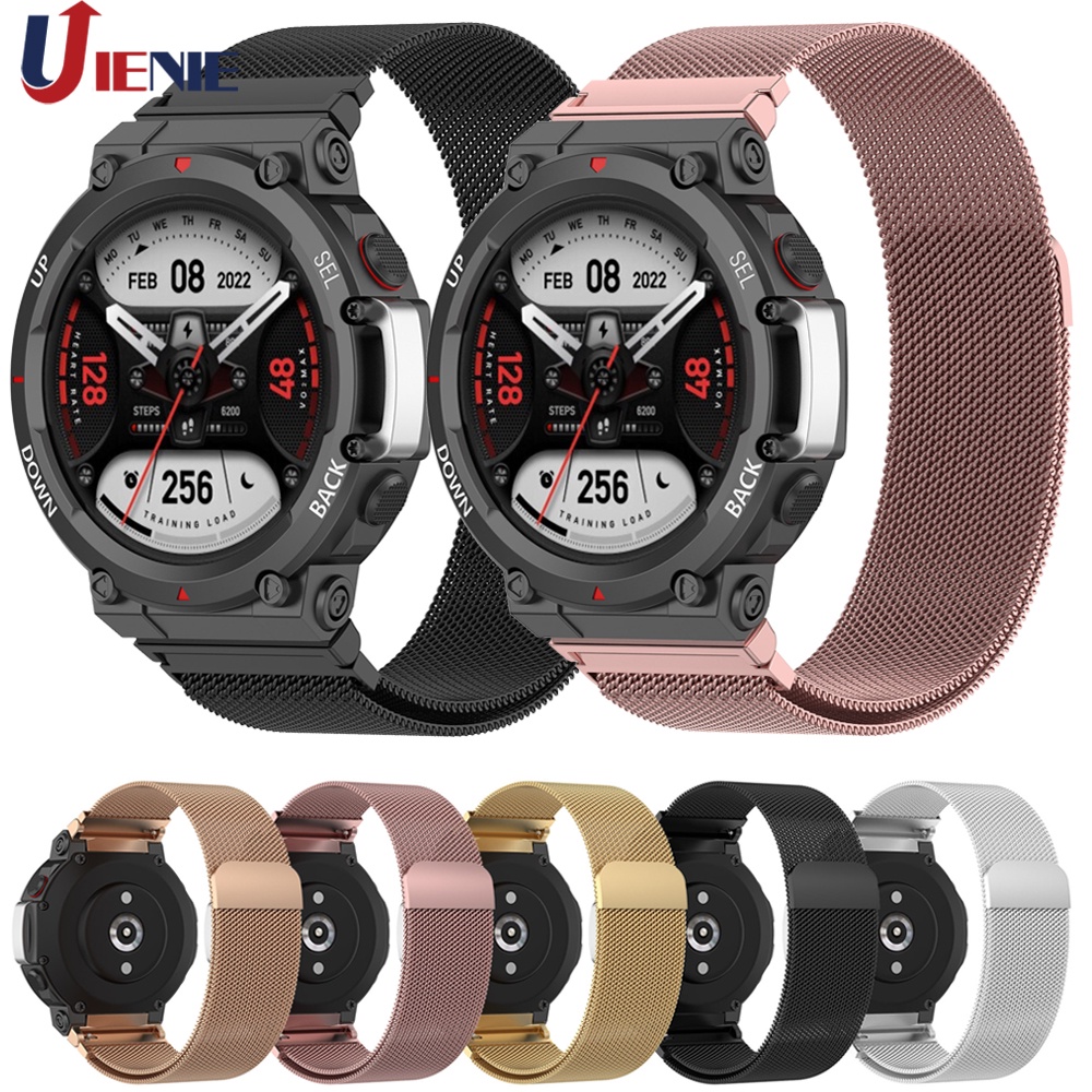 Dây Đeo Thay Thế Chất Liệu Thép Không Gỉ Màu Trơn Cho Huami Amazfit T-Rex 2