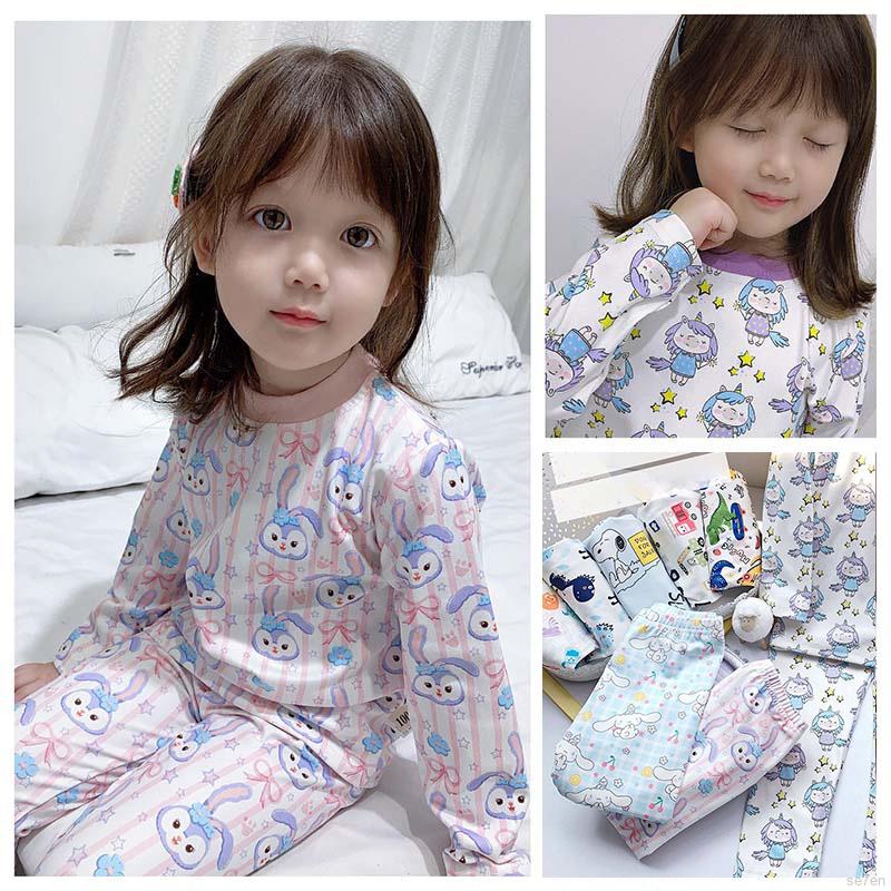 Bộ Đồ Ngủ Pijama Dài Tay Vải Nhung Giữ Ấm Cho Bé Se7