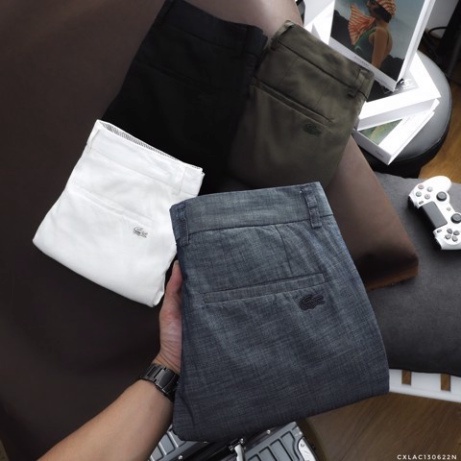Quần Đũi Dài Tây Âu LACOSTE LINEN NEW Nam Chất Đũi Mềm Mát Dài Dáng Công Sở, Chống Nhăn Màu Trắng Cực Sang 5 Màu