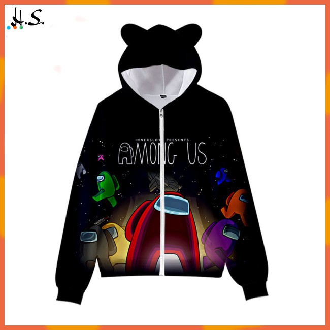 Áo Hoodie Họa Tiết Among Us Vui Nhộn Dành Cho Bé 4-12 Tuổi