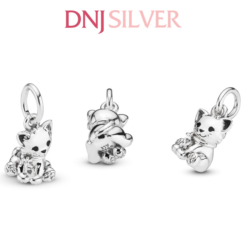 Charm bạc 925 cao cấp, hàng chuẩn bạc - Charm Kitty-Cat thích hợp để mix vòng tay charm - DN213