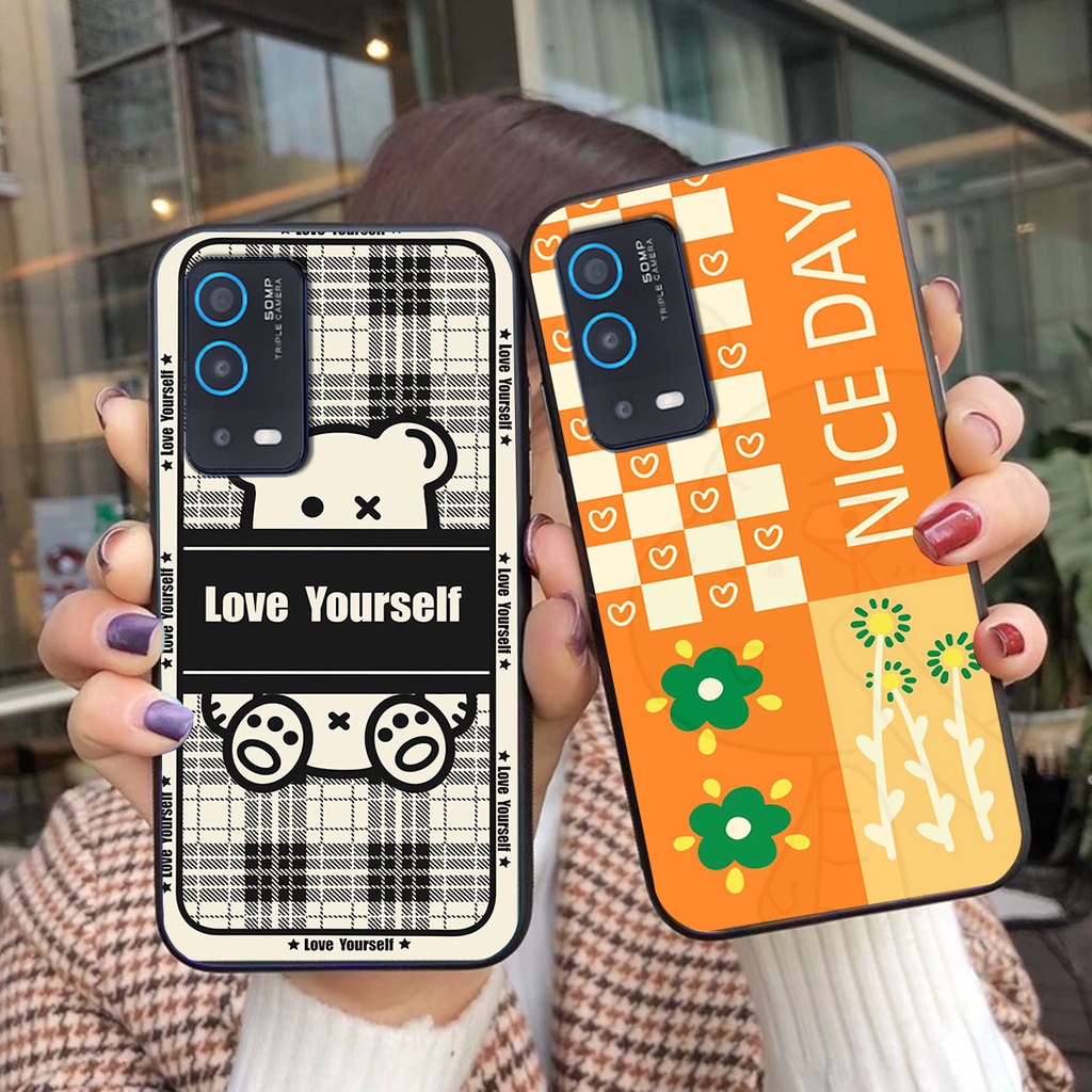 Ốp lưng Oppo A55 happy day, gấu bear dễ thương - BỀN - ĐẸP -BAO GIÁ TOÀN THỊ TRƯỜNG