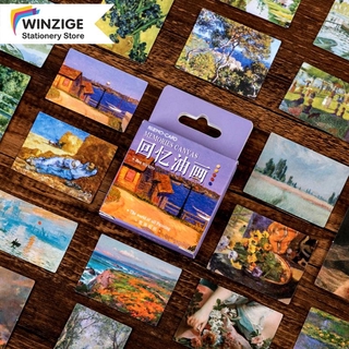 Bộ 45 hình dán tranh sơn dầu cổ điển vintage