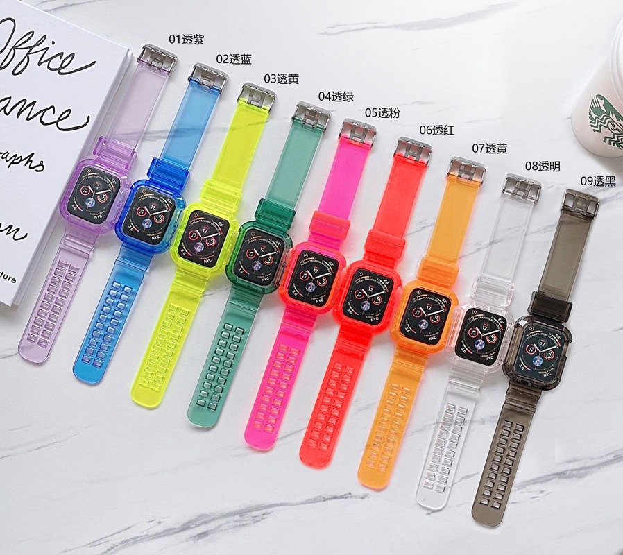 Dây Đeo Đồng Hồ Silicone Trong Suốt Cho Apple Watch Series Se 6 5 4 3 2 Iwatch Band Se 5 4 3 Kích Thước 38mm 40mm 42mm 44mm