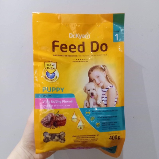 Thức Ăn Hạt Khô Cho Chó Vị Bò Nướng Phô Mai Feed Do Puppy 400g - Hạt Giúp Thú Cưng Phát Triển Cân Đối, Khoẻ Mạnh