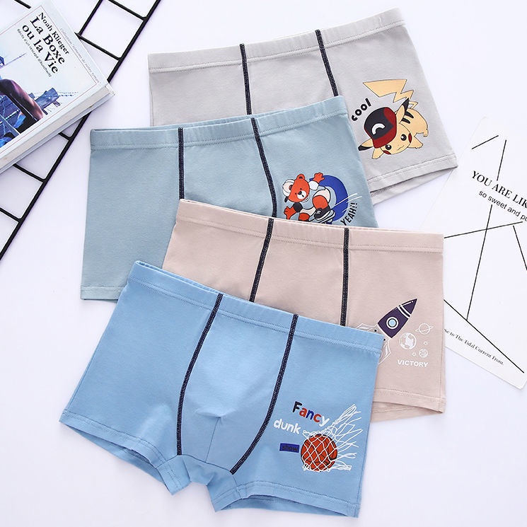 Wwtao Quần Lót Boxer Cotton Nguyên Chất Họa Tiết Hoạt Hình Trẻ Trung Cho Nam Sinh Trung Học