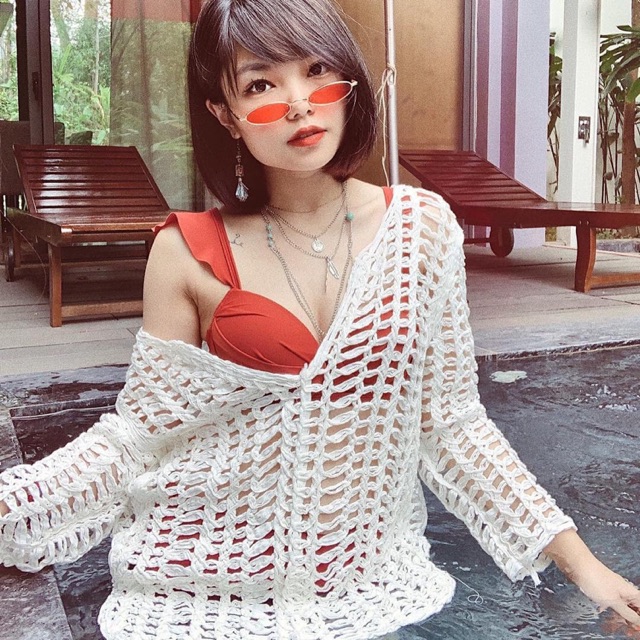 ÁO LƯỚI CHÂU BÙI KHOÁC NGOÀI BIKINI