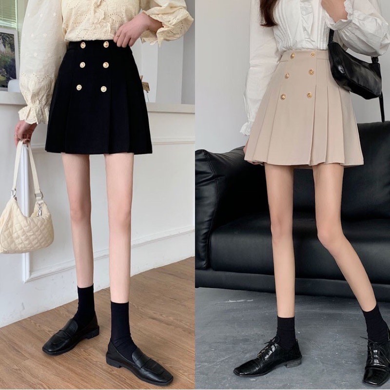 Chân váy dáng chữ A kết hợp xếp ly trẻ trung mẫu mới