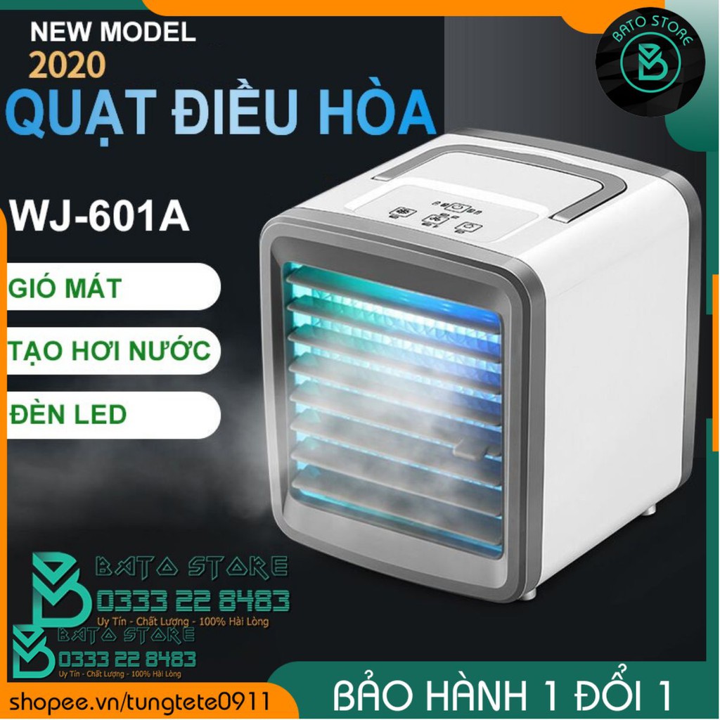 🌞 MẪU MỚI 2020- Quạt Điều Hòa Mini Hơi Nước WJ-601A Để Bàn Mùa Hè 2020, Nhỏ Gọn Tiện Dụng