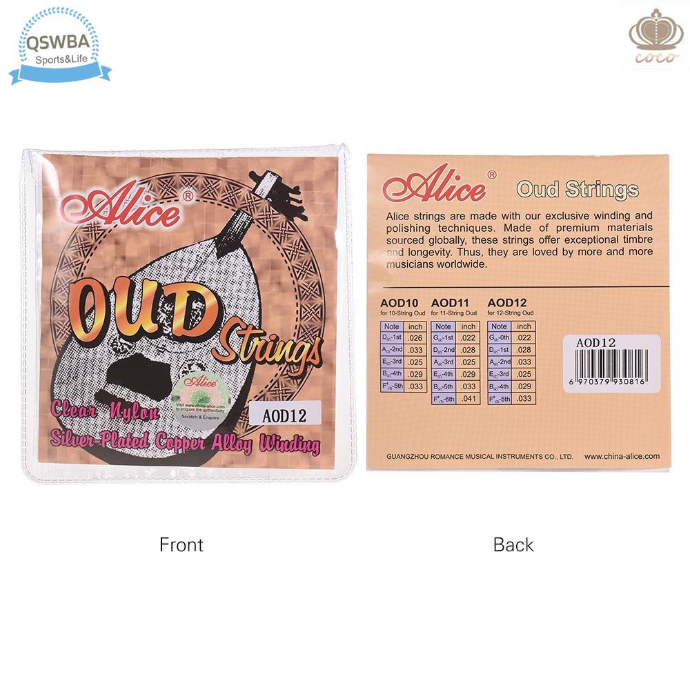 Bộ Dây Nylon Lõi Nylon Mạ Bạc 12 Dây Qswba Alice AOD12 (G-D-D-A-E-B-F) (.022-.033) .my | BigBuy360 - bigbuy360.vn