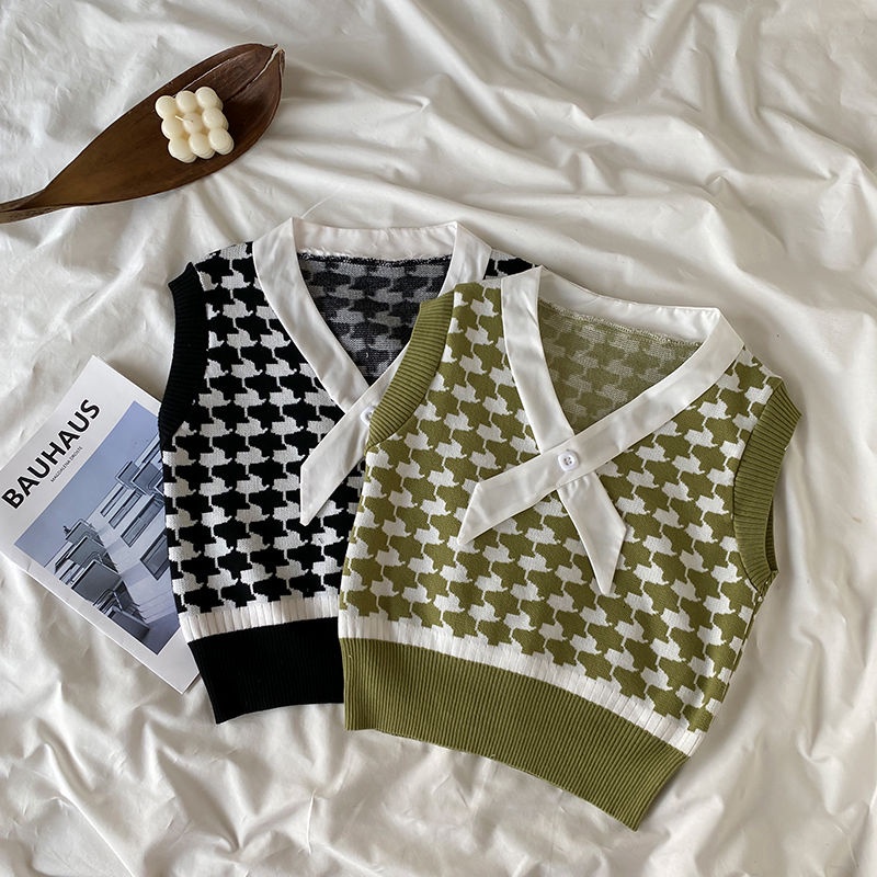 Áo Dệt Kim Cổ Chéo Kẻ Sọc Thời Trang Thu Đông  191968Áo Len Không Tay Phong Cách Hàn Quốc Cổ Điển Độc Đáo | BigBuy360 - bigbuy360.vn