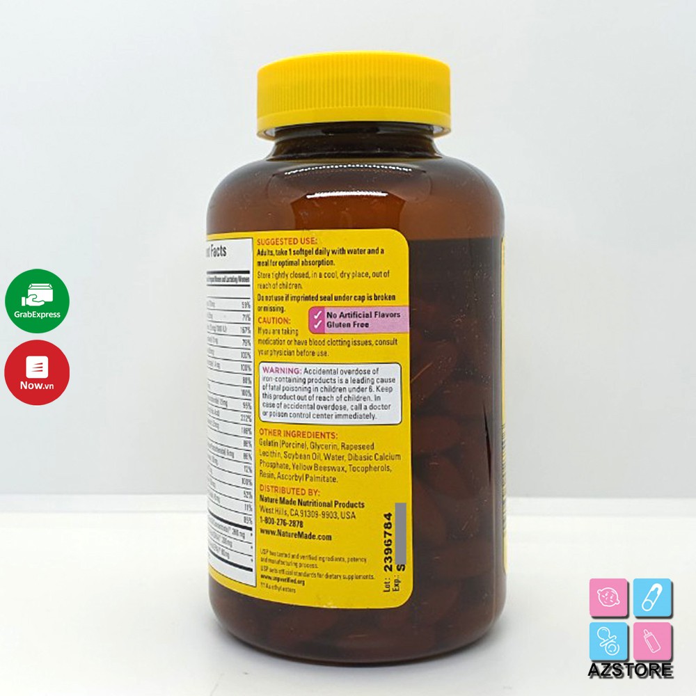 Vitamin bầu Prenatal + DHA 200mg Nature Made - 150v: Mỹ