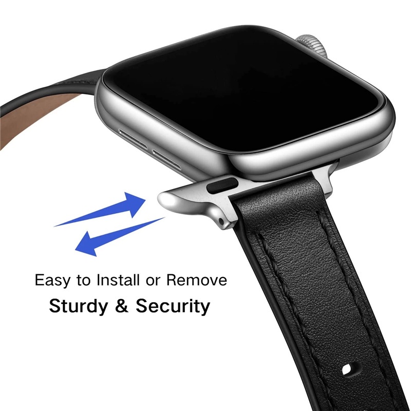 Dây Đeo Bằng Da Mềm Thoáng Khí Cho Đồng Hồ Thông Minh Apple Watch 41Mm 45Mm 38Mm 42Mm 44Mm 40Mm iWatch Series 7 SE 654321 Dây Đồng Hồ Nữ