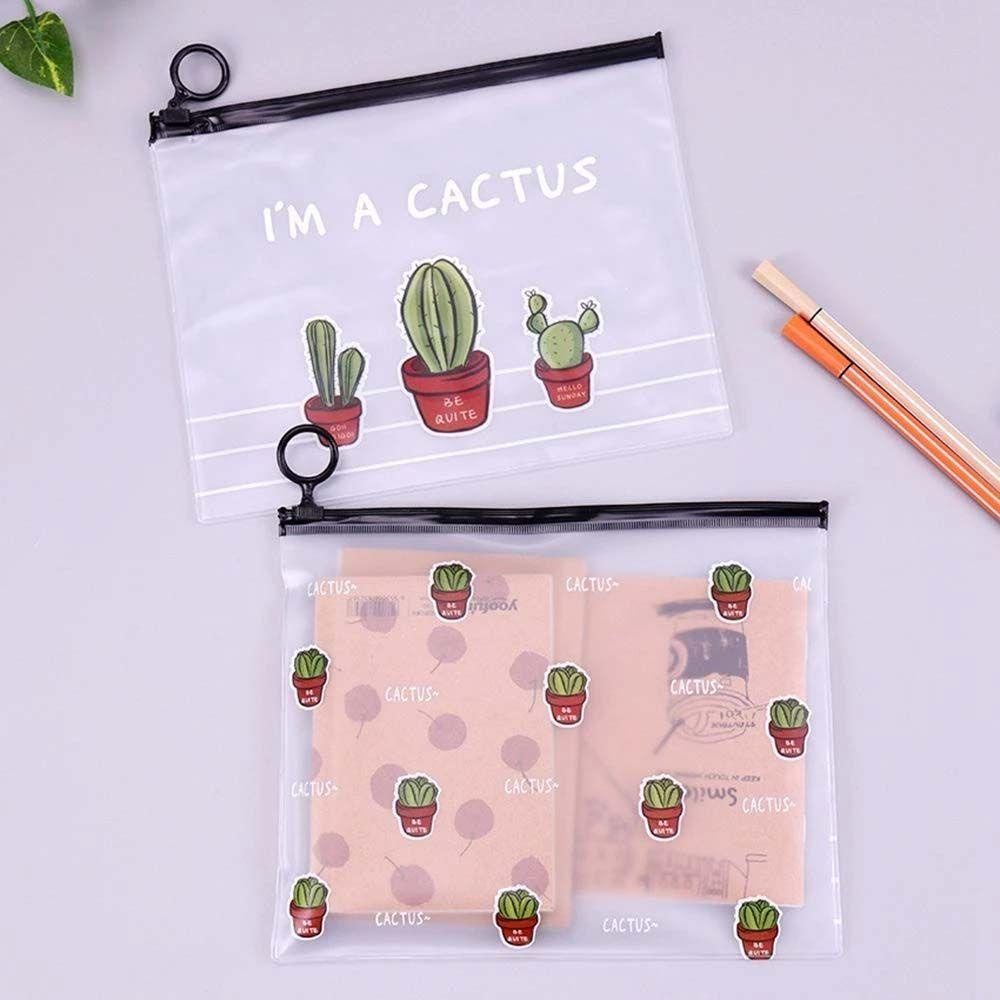 Túi Đựng Bút Bằng PVC Có Khóa Kéo Tiện Dụng Khi Đi Du Lịch Ốp