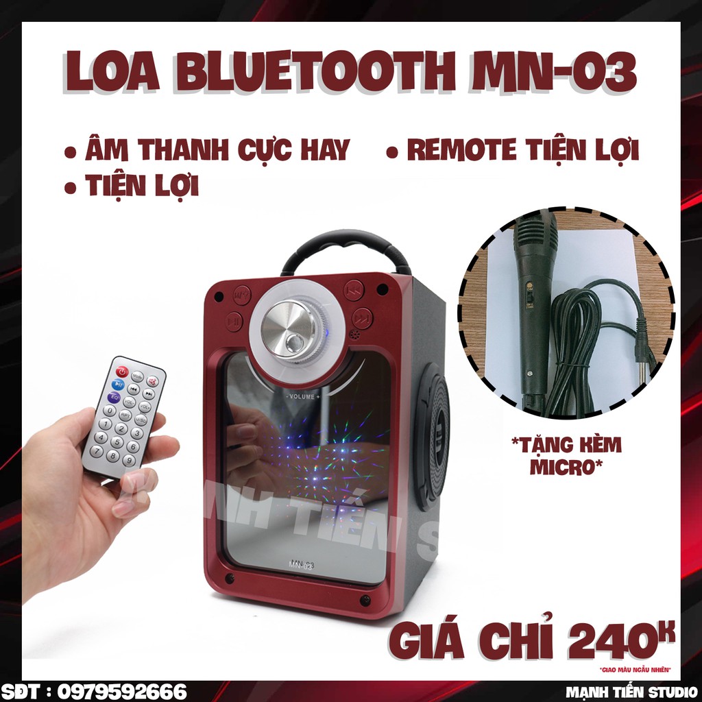 CTY MẠNH TIẾN LOA BLUETOOTH KARAOKE MN03 TẶNG KÈM 1 MICRO