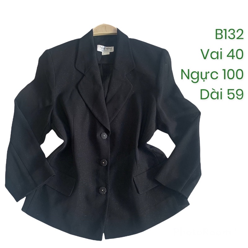 Áo khoác blazer B132 chất voan dệt kim tuyến 2hand Hàn si tuyển (ảnh thật)