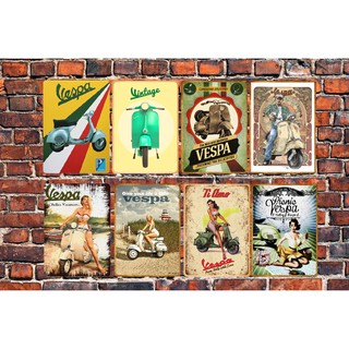 Tranh Thiếc (Poster kim loại) Chủ Đề "Xe Vespa 1"