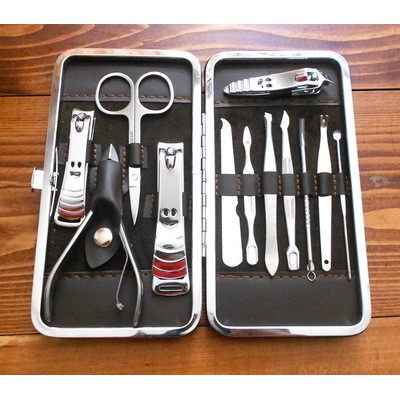 💞HỘP LỚN 💞 Bộ 12 món Kiềm Cắt, Bấm Móng Tay , Lấy Ráy Tai , Que Nặn Mụn , Kéo Tỉa Lông Mày Inox 12 món