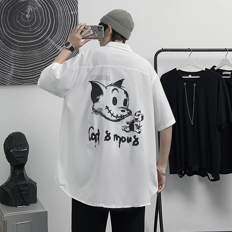 Áo Sơ Mi Ngắn Tay In Họa Tiết Hoạt Hình Thời Trang Dành Cho Nam | BigBuy360 - bigbuy360.vn