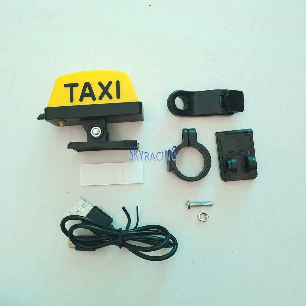 Đèn Taxi mini nhiều chế độ trang trí cho xe máy (kèm cáp sạc)