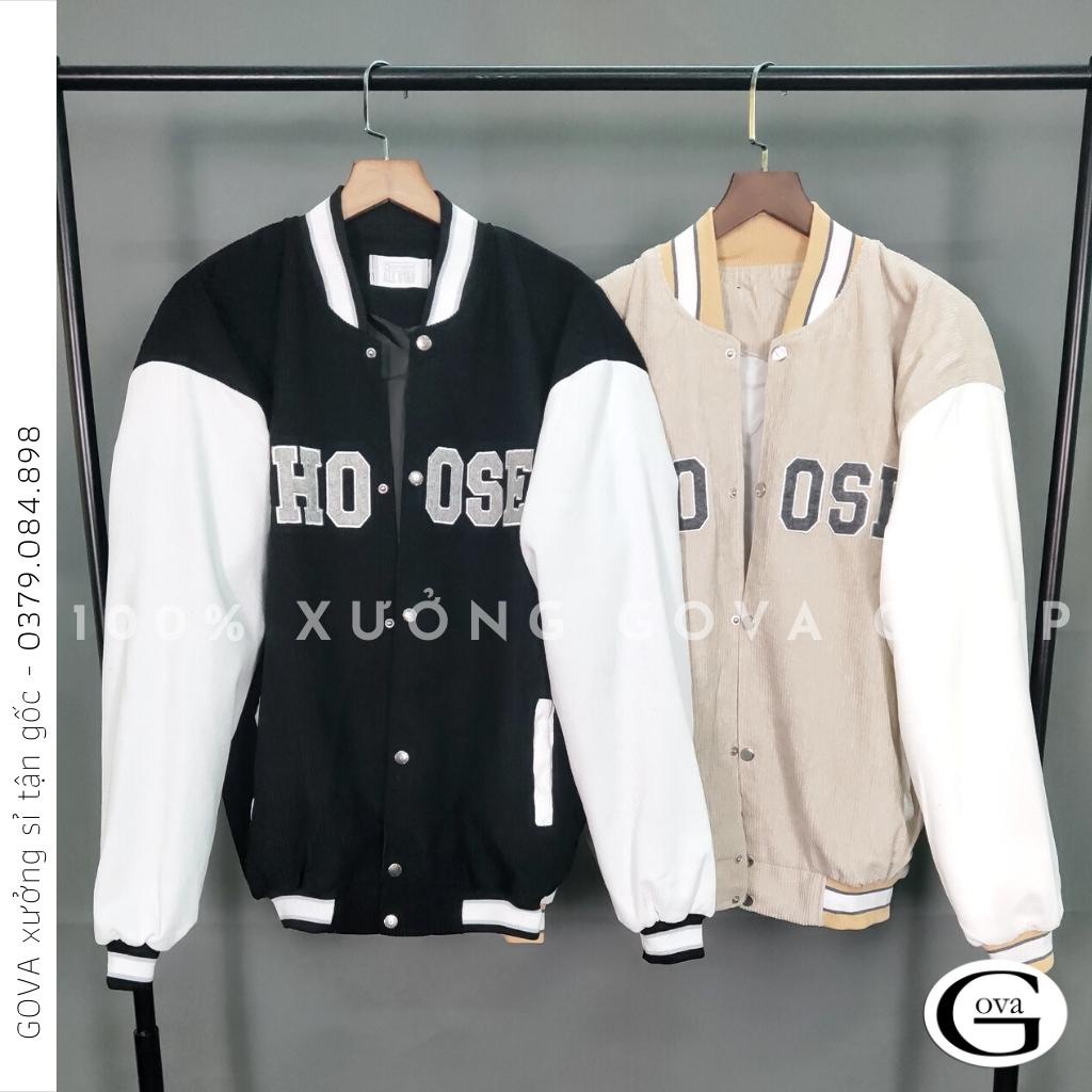 Áo Bomber Nhung Gân CHOOSE form rộng ulzzang áo khoác Nhung nam nữ cực đẹp GOVA