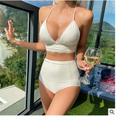 Bộ Đồ Bơi bikini Lưng Cao Màu Trơn Gợi Cảm Chất Lượng Cao Y15 | BigBuy360 - bigbuy360.vn