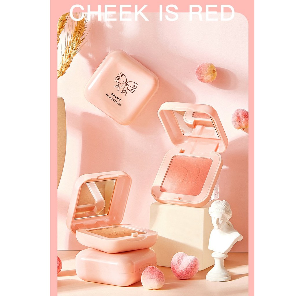 Phấn Má Hồng Nơ Nhũ SKYVII 5304 Vỏ Hồng Cute Chính Hãng Nội Địa