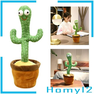 Cute Electric Cactus Plush Doll Twist Dancing Toy Decor Battery Operated