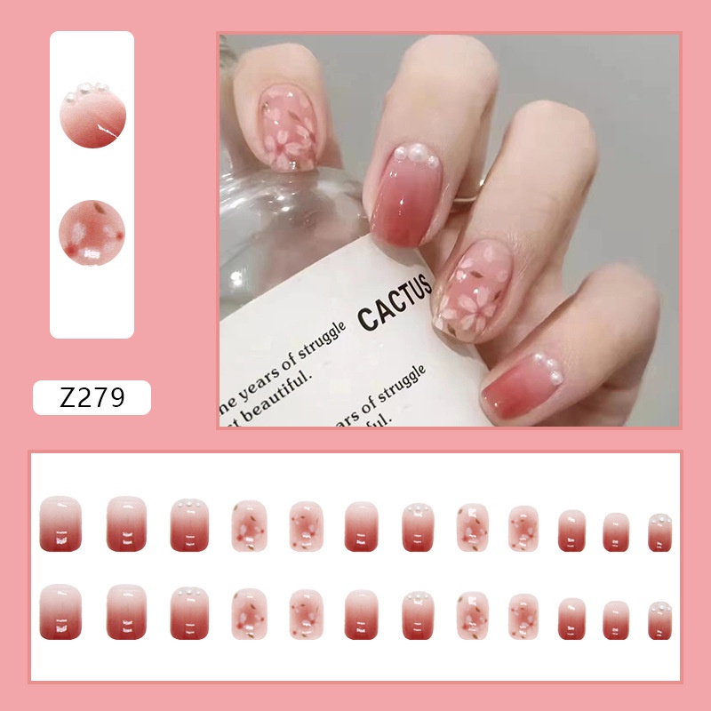 Móng tay giả đính đá /Kèm keo/ làm nail [Z261-300]