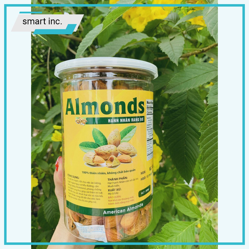 Hạt Hạnh Nhân Rang Bơ Mỹ Giảm Mỡ Đẹp Da Quả Hạnh Nhân Almonds Trị Bệnh Bà Bầu Trẻ Em Người Tiểu Đường Chưa Bóc Vỏ 250g