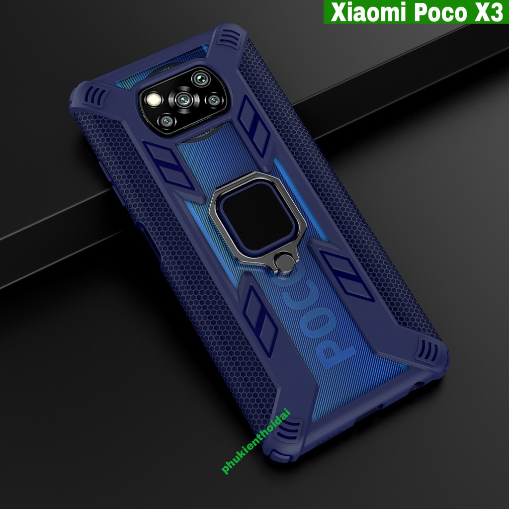 Ốp lưng Xiaomi Poco X3 / X3 Pro chống sốc siêu nhân nhẫn hút Iring cao cấp