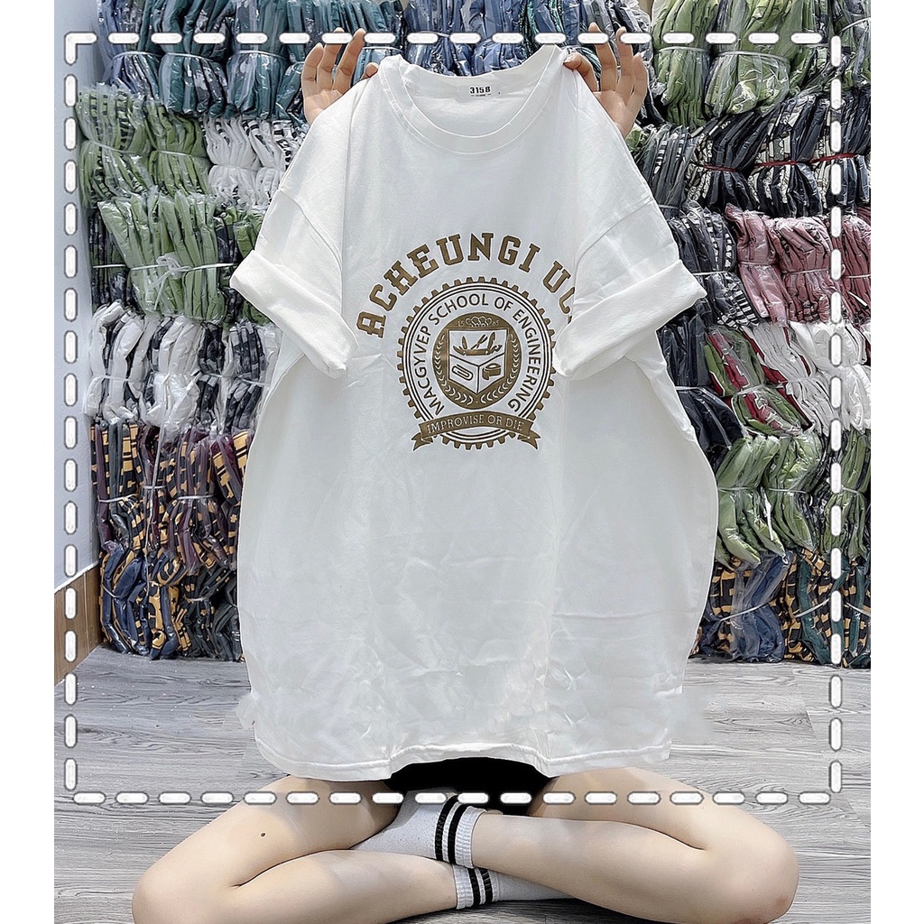 (SỈ 5-6X) Áo Phông 3158 Nam Nữ, Áo Thun Tay Lỡ Oversize From Rộng Chất Coton in hình Nhiều Mẫu Hottrend 2022