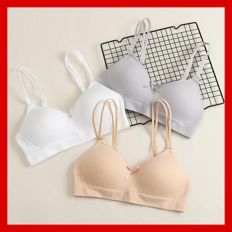 Áo lót nữ không gọng đệm mỏng êm mềm, Áo bralette học sinh cài sau dây quai mảnh tháo được_AL62