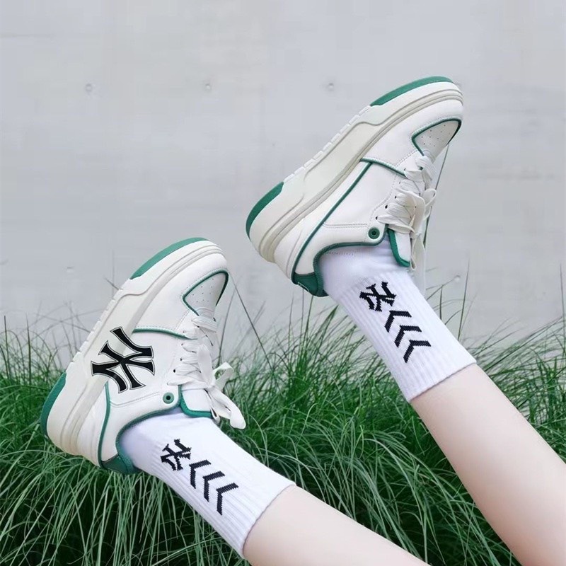 Giày MLB Chunky Liner White Black New York Yankees, Giày Thể Thao Nam Nữ MLB NY Đủ 3 Màu Đế Tăng Chiều Cao 5cm