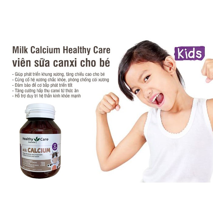 Viên bổ sung DHA - Canxi cho bé Healthy Care Kid’s High DHA 60 viên.