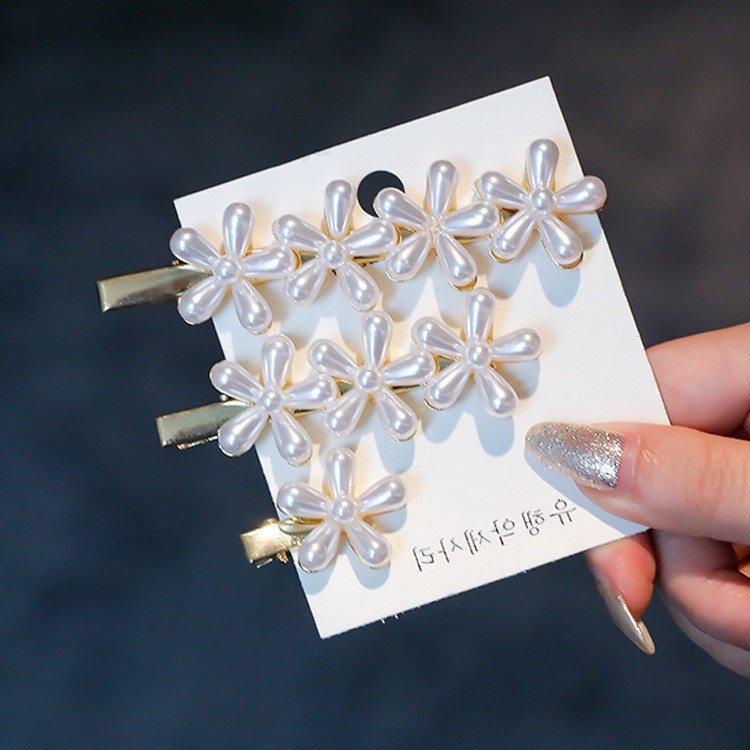 Kẹp Tóc Hình Hoa Đính Ngọc Trai Xinh Xắn Cho Nữ B460