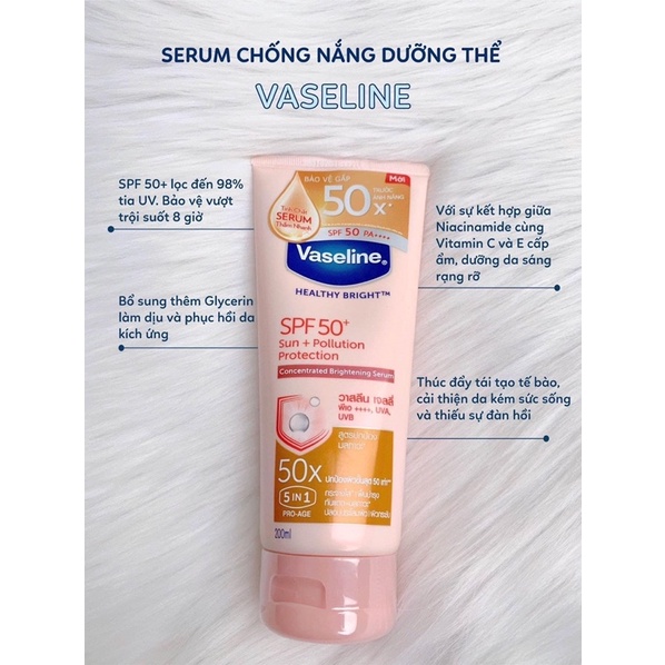 Kem dưỡng trắng da Vaseline 50x