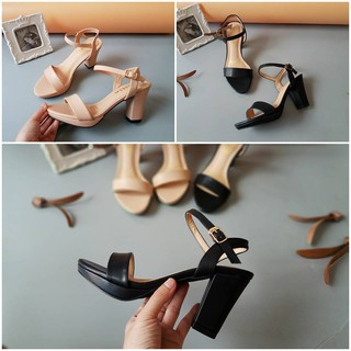 SANDAL đế đúp gót trụ